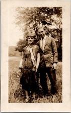 Harrisburg PA Creepy Bohemian Flapper Woman Handsome Man 1925 Antique Photo picture