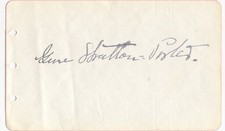 Limberlost Author Gene Stratton Porter Signed 3x5 Autograph Page Rare VTG Un Cut picture