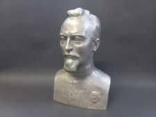 Soviet Vintage Metal Bust Dzerzhinsky 24cm, Revolutionary USSR 1917 picture