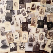 Antique Photograph Lot 76 Cabinet Cards CDV Tintypes Victorian Portraits picture
