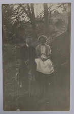 c1910s RPPC Couple in Woods Outdoor Portrait Vernacular Possibly Interracial? picture