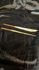 ✒️ Vintage 1880's-1920's Mother‑of‑Pearl Letter Opener & Stylus Set –Gold Detail picture