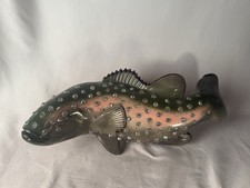 Vintage MID CENTURY HTF KOI CARP FISH IRIDESCENT TV Lamp MCM 50s NO LIGHT picture