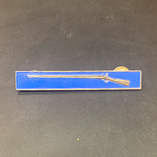 Blue Rifle Bar Pin Clutch Back Army Militaria Insignia WW11 Sterling picture