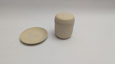Wedgewood Jasperware Primrose Yellow Jar And Saucer Dish Set Lot picture