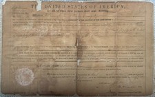 PRESIDENT ANDREW JOHNSON 1866 LAND GRANT – AUTHENTIC - FORT HOWARD RESERVATION picture