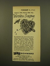 1961 FAO Schwarz Toys Ad - Capture little hearts with this Valentine Songster picture