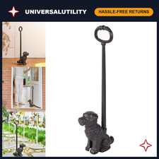 Vintage Cast Iron Dog Door Stop with Handle - 19.4