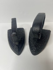 Vintage Antique Cast Iron Sad Irons Lot of 2 Rustic Primitive Decor Doorstops picture