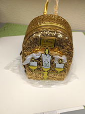 Loungefly Disney Beauty and the Beast Lumiere Mini Backpack Gold picture