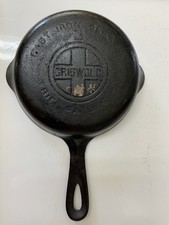 Griswold #3 Large Logo Cast Iron Pan Sits Flat No Wobble No Pitting Inside Pan picture