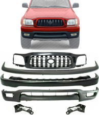 New Front Bumper Primed + Grille + Upper Filler + Lower Valance Panel + Brackets picture
