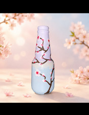 Meranda's Hand Painted Glass Miniature Vase Cherry Blossom picture
