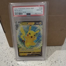 Pikachu V 2022 SWSH Black Star Promos #198 PSA 10 English Pokémon Card picture