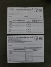 2 COVID-19 CDC Vaccination Blank Card Collector Use Only  picture