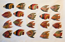 Vintage Wooden Fish - Hand Painted and Hand Carved - 20 pcs - Great for Crafts picture