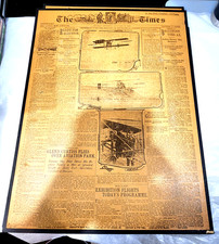 Vtg Los Angeles Times Wooden Plaque Lot of 3: 1881, 1910 Aviation, 1918 Peace picture