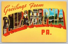 Postcard Greetings From Philadelphia, PA, Large Letter Chrome A14013 picture
