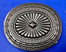 Southwestern Oval Concho Style Silver Color Western Belt Buckle picture
