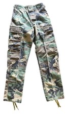 Vintage US Army BDU Combat Trousers M-81 Woodland Camo X-SMALL REGULAR Tru Spec picture