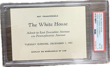 1953 White House Parking Pass – Dwight D. Eisenhower – PSA NM‑MT 8 picture