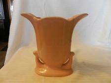 Vintage Pink Ceramic Flower Vase Tulip Shape 7.25