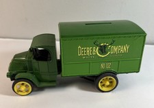 ERTL 1926 Mack Truck Van Bank John Deere Die Cast Metal Coin Bank Rare Farm Toy picture