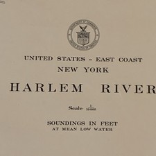 *** 1939 Harlem River NYC Navigation Map USC&GS No. 274 17”x42” Vtg picture
