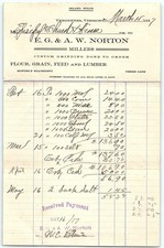1917 Vergennes, VT E. G. & A. W. Norton Millers Billhead picture