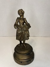 Antique Early Victorian Spelter European Girl With Basket Figure picture