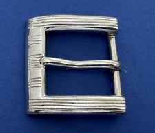 VTG 1”Fit Classy Premium Unbranded Square 925 Sterling Silver Ranger Belt Buckle picture