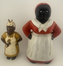 Vintage Piece Of Americana Cast Iron 2 Coin Banks picture