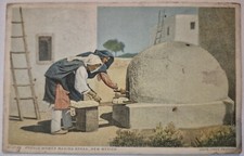 Vintage Postcard Fred Harvey Pueblo Woman Making Bread New Mexico AA53 picture