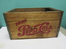 Large Vintage Pepsi Cola Wood Soda Pop Bottle Case Crate Wooden Box Co Minnesota picture
