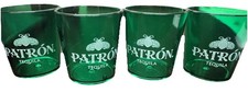 Set of 4 - Patron Logo 2 Oz Shot Glasses Set Lot 4-Pk Green Plastic St Patrick picture