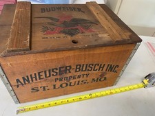 Anheuser-Busch Budweiser wood box crate 18 x 12 x 11 St. Louis Since 1876 picture