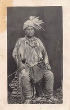 J86/ Interesting RPPC Postcard c1910 Early Native American Chief 392 picture
