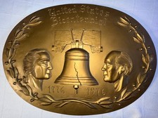 VTG large USA 1776-1976 Bicentennial Resin Wall Plaque/Washington/Ford Read picture