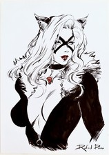 Spider-Man: Black Cat - 9x12 Inked Rafael Paiva Original Art +COA - NOT a Print picture