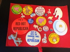 Lot of 22 Vintage Republican Political Campaign Buttons Pins Vote GOP Elephants picture