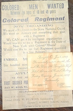 Col. Charles Fillmore Harlem Hellfighters Original 1889 Invite & Broadside Print picture