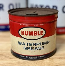 Rare Vintage Humble Waterpump Grease Can 1lb FULL picture
