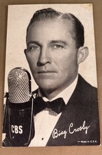 Postcard c1950 Bing Crosby CBS Microphone picture