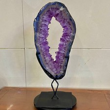 15.07LB Natural amethyst hole quartz cluster crystal Coarse slice pecimen picture