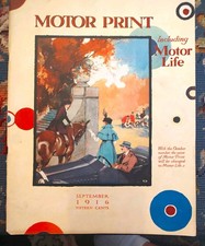 MOTOR PRINT MAG. SEPT. 1916. VINTAGE CAR MAGAZINE NICE CONDITION picture