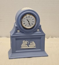Vintage Blue Wedgwood Jasperware Desk Mantle Clock picture