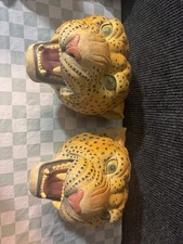Pair of Vintage Toscano Leopard Head Wall Sculptures picture