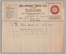 1905 Billhead  Delaware Drug Co. Wholesale Druggists, Hancock, N.Y picture