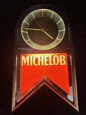 RARE SHARP VINTAGE MICHELOB BEER ELECTRIC LIGHT UP CLOCK SIGN ANHEUSER-BUSCH picture