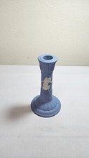 Vintage Wedgewood Jasperware blue candlestick